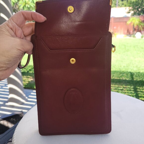 Cartier Must de Cartier Leather Clutch Bag - Red 9" x 6" x 1.5 - Picture 2 of 4